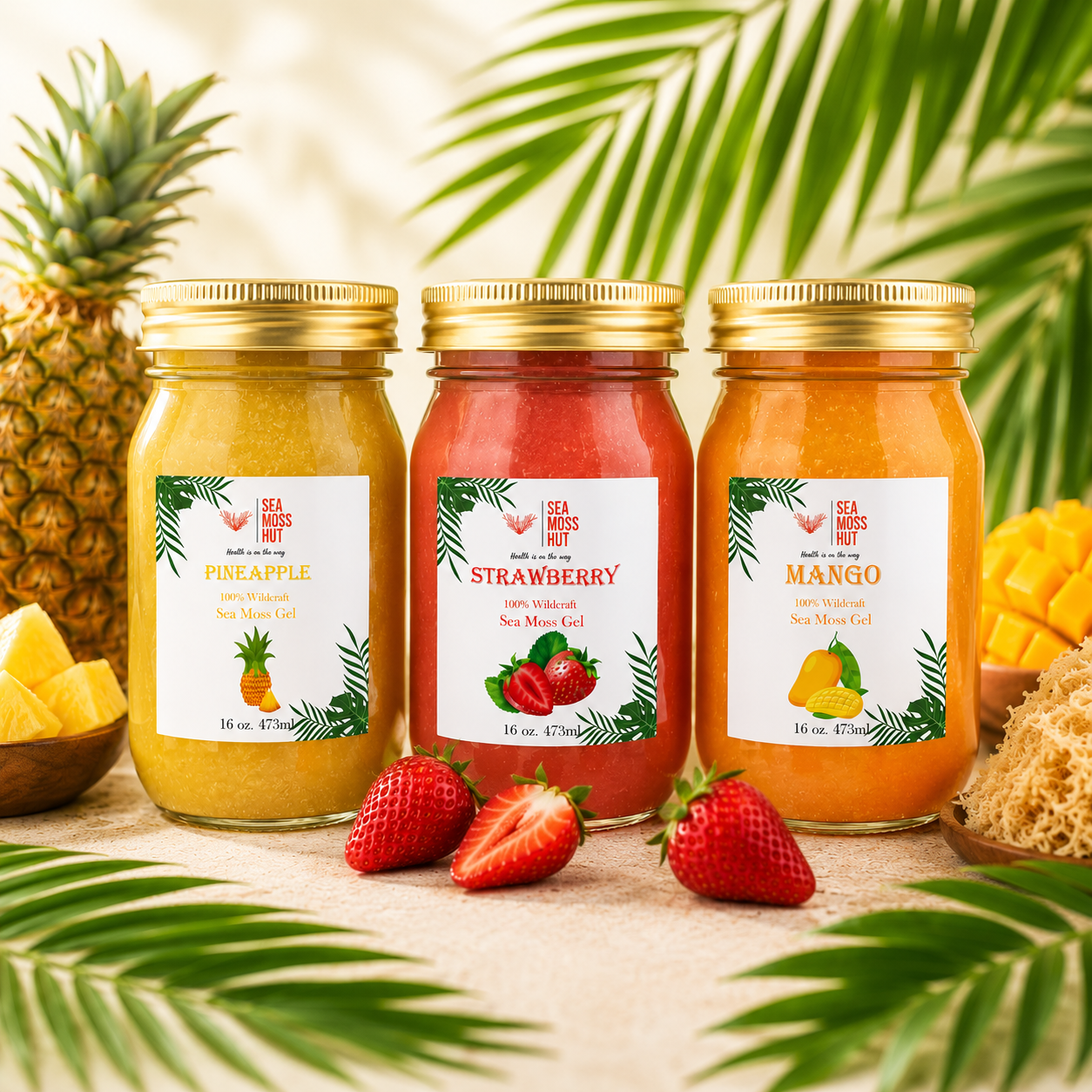 Mango- Strawberry- Pineapple Sea Moss Gel