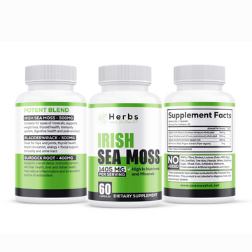 Irish Moss (Sea Moss) Capsules with Bladderwrack & Burdock Root