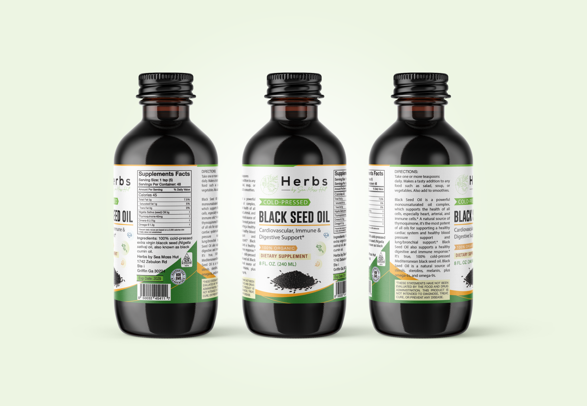 COLD PRESSED ORGANIC  BLACK SEED OIL