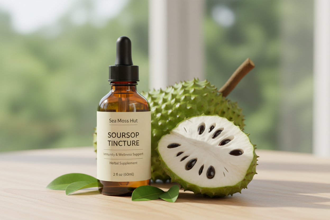 soursop tincture by Sea Moss Hut. Make sure the fruit is in the picture