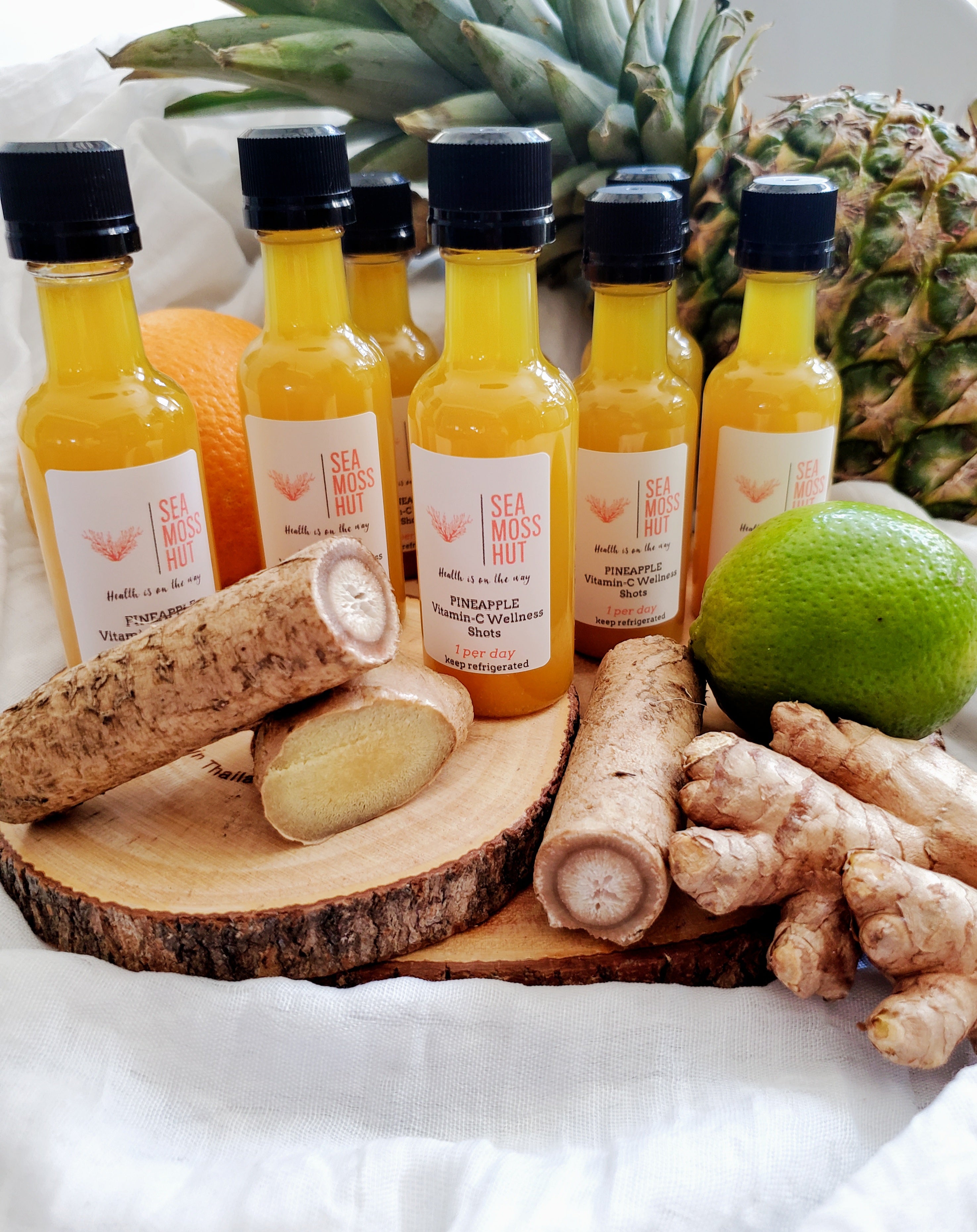 Pineapple Ginger Burdock Root Wellness Shots